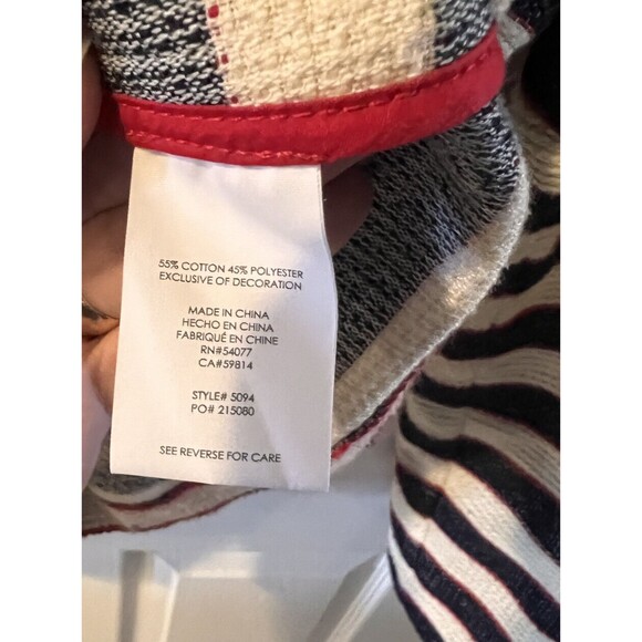 CAbi Collection Cruise Jacket Womens 6 Stripe Knit Blazer nautical preppy Sailor - Picture 7 of 11